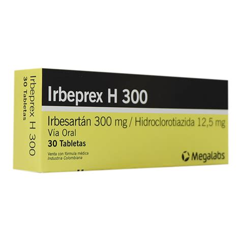 Irbeprex Irbesartan 300 Mg Hidroclorotiazida 12.5 Mg Caja X 30 Tabletas Megalabs - AXA lo tiene