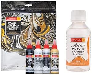 Camel Fluid Acrylic Kit - Monochrome Series Artist Picture Varnish for ...