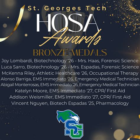 HOSA State Competition Results | St. Georges Technical High School