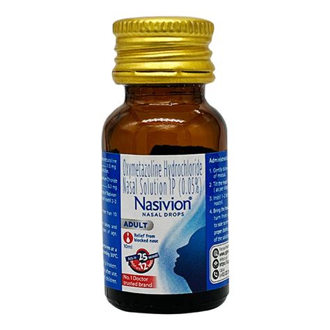 Nasivion Drops A (0.05%) - 10ml (Pack of 2) - Cureka - Online Health ...