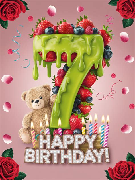 Free Download 7th Birthday Celebration with Monkey