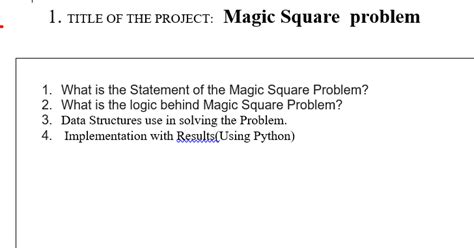 Image result for Magic Square Problem in Python