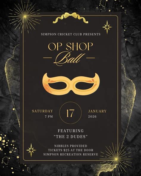 Simpson CC Op Shop Ball, Simpson Recreation Reserve, Camperdown, 17 ...