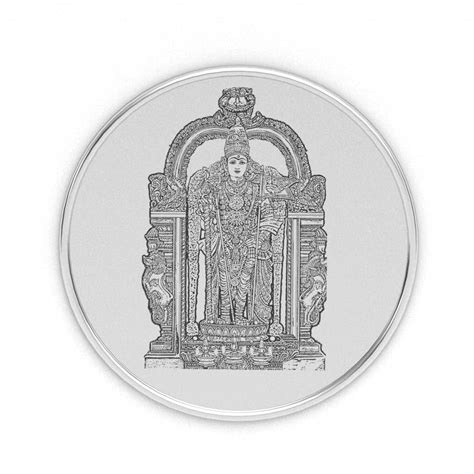 Buy AuGrav Jewels Maruthamalai Murugan 999 Pure Silver Coin 10 grams ...
