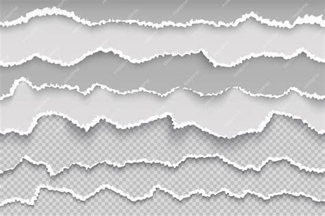 Papierseite zerreißen. Zerrissene Seite transparente Grunge Grenze ...