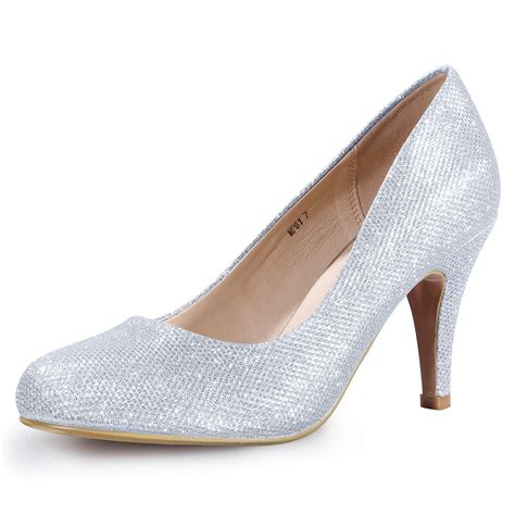 Silver Pumps Closed Toe On Sale at Miriam Wake blog