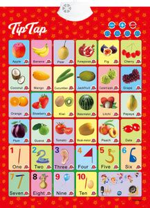 TipTap 41.58 cm 3D Sound Wall Chart Sticker Fruits Baby Learning ...