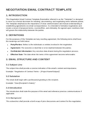 Negotiation Email Contract Template Form - Fill Online, Printable ...
