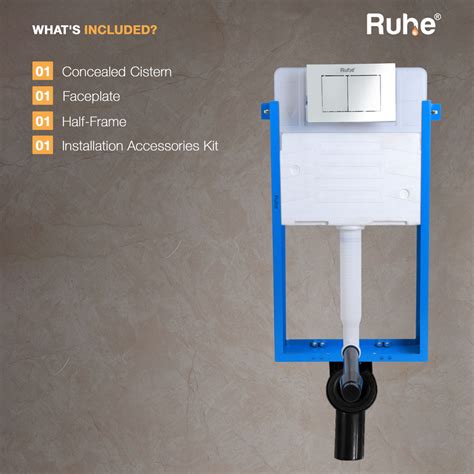 Mechanical Concealed Cistern for Western Commode with Half Frame – Ruhe