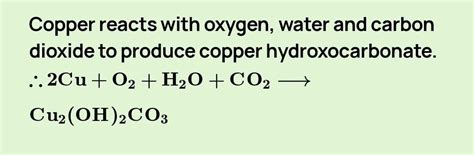 complete the following reaction Cu+ H2O + CO2 + O2 - Brainly.in