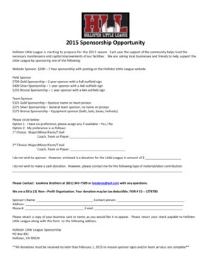 Fillable Online HLL sponsorship letter rev 1-1numbers Fax Email Print ...