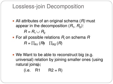 Image result for Lossless Join Decomposition Explained