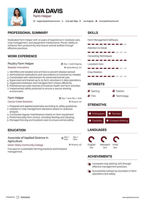 10+ Farm Helper Resume Samples & Templates for 2025