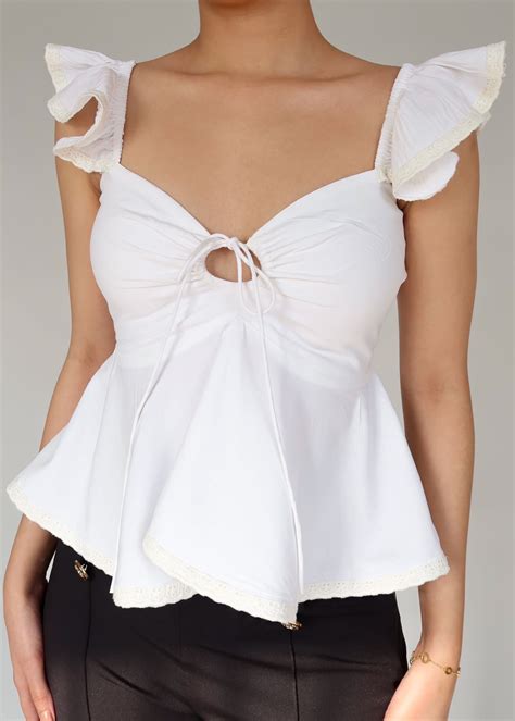 Cutout Frill Top – diamondlady
