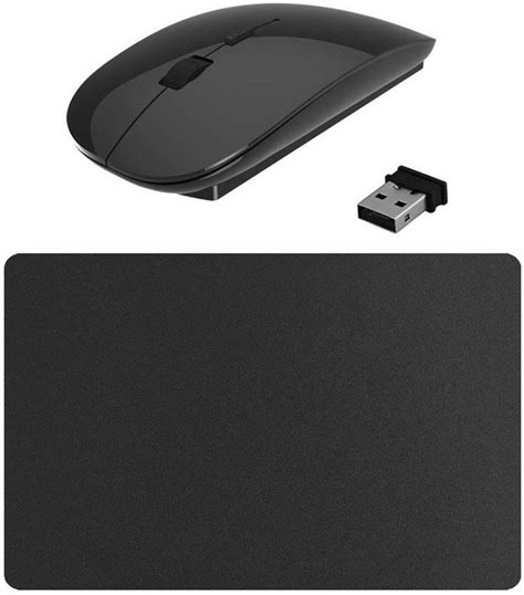 FKU ULTRA SLIM 2.4Ghz WIRELESS MOUSE WITH MOUSE PAD Wireless Optical ...