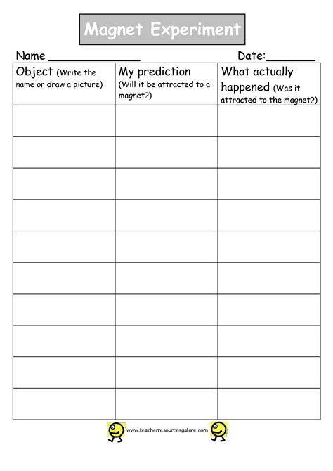 Image result for Printable Magnet Worksheet