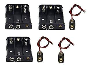 LAMPVPATH 3 Pcs 3 x 1.5V (4.5V) AA Battery Holder Leads with 3 Pcs I ...