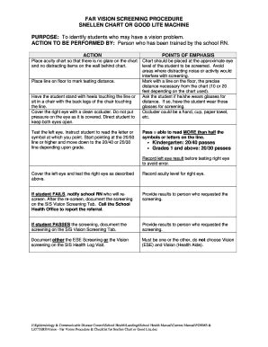 Fillable Online FAR VISION SCREENING PROCEDURE Fax Email Print - pdfFiller
