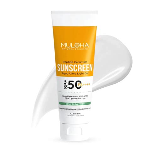 Muloha Aqua Ultra Light Gel Sunscreen SPF 50 PA++++, Broad Spectrum UV ...