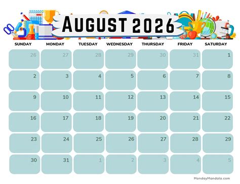 August 2026 Calendars (52 Free PDF Printables)