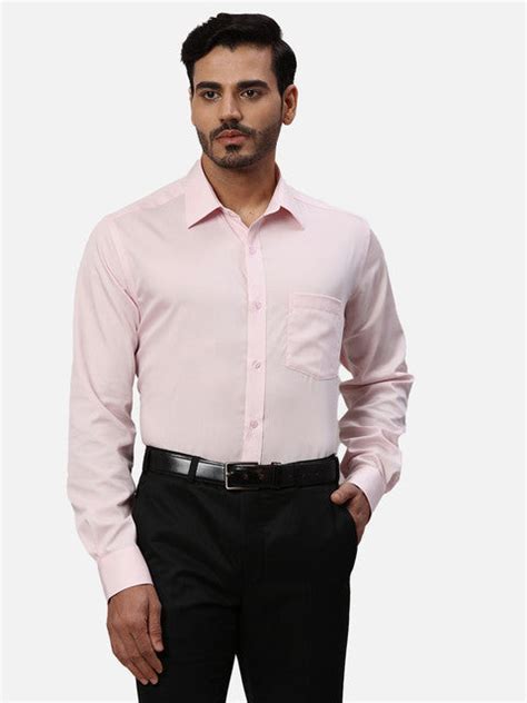 Park Avenue Men Pink Solid Regular Fit Cotton Formal Shirts – MyRaymond