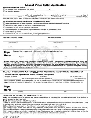 Absentee Ballot Application Form 的图像结果