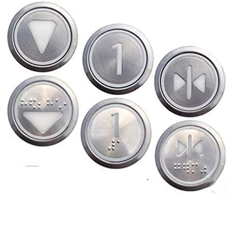 6pcs Buttons For Kone Elevator Round Stainless Steel Buttons Kds300 ...
