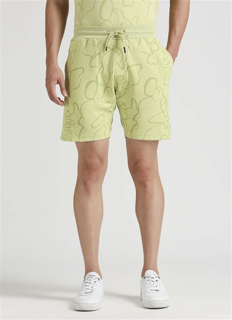Green All Over Print Pc Interlock Fabric Shorts | Pepe Jeans India