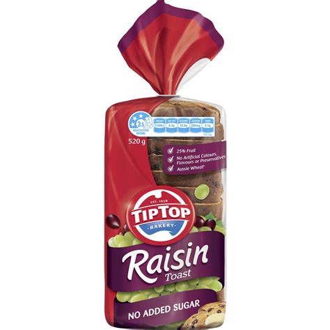 Calories in Tip Top Raisin Toast calcount