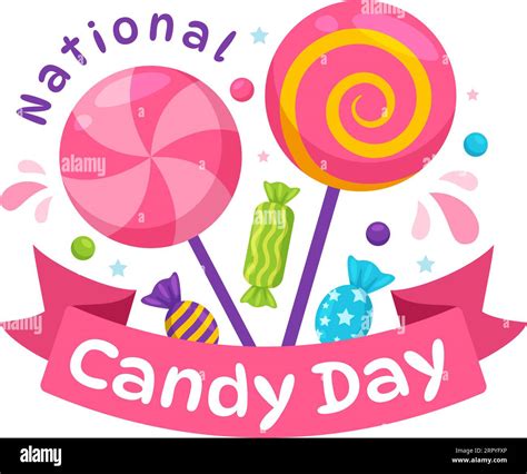 National Candy Day Vector Illustration with Different Types of Candies ...