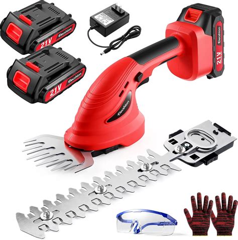 Cordless Hedge Trimmer with Battery (2Pack) and Charger, 2 in 1 ...