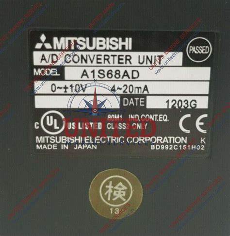 MITSUBISHI PLC ANALOG DIGITAL CONVERTER MODULE A1S68AD | United Marine ...