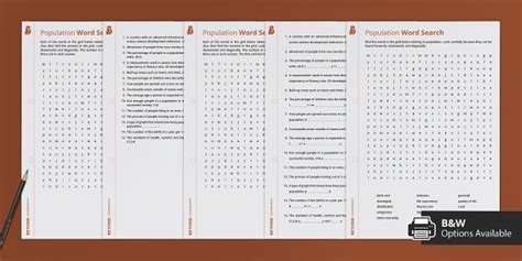 KS3 Population Word Search (teacher made) - Twinkl