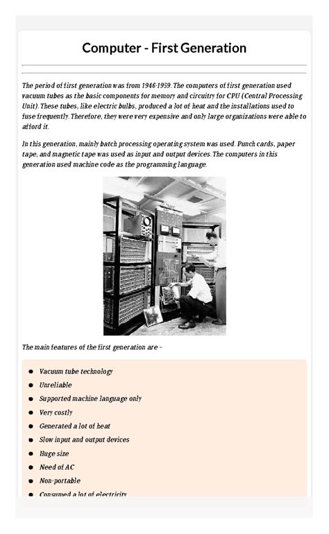 Image result for First Generation Computer