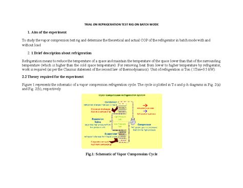 Exp-7 (TRIAL ON REFRIGERATION TEST RIG ON BATCH MODE) - Ice And Rac Lab ...