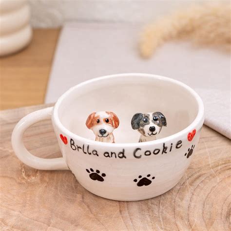 Custom Pet Mug With Pet Figure Handmade Ceramic Mug Peekaboo Pet Mug ...