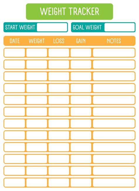 Weight Loss Diary - 10 Free PDF Printables | Printablee