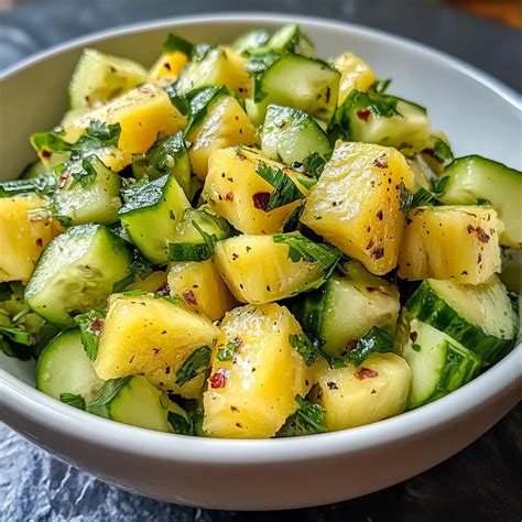 Sweet and Zesty Pineapple Cucumber Salad with Lime Dressing - Recipes ...