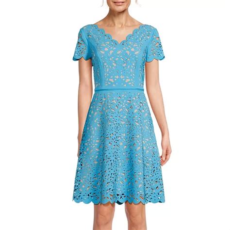 Women's Focus By Shani Cutout Overlay A-Line Dress