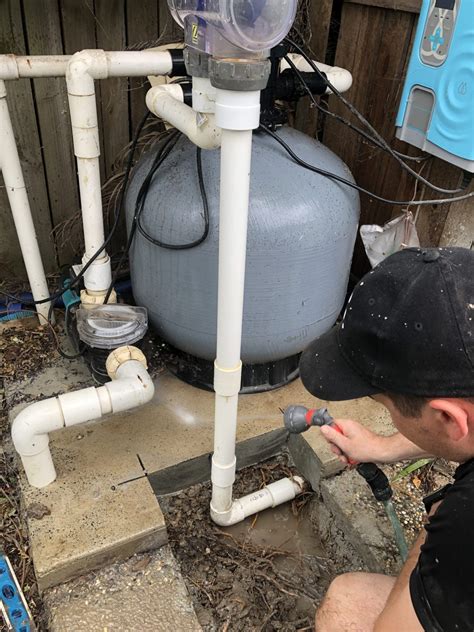 Leaking Swimming pool return line, located and fixed in Camp Hill • Leak Detection
