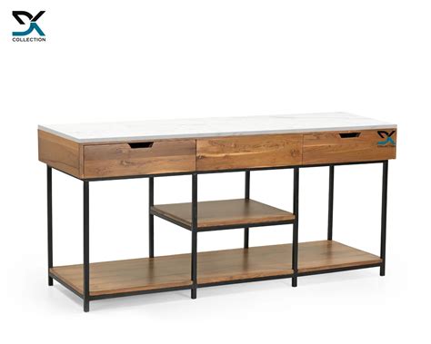 Zenith Wooden TV Unit | Open TV Unit with Storage | Hallway Counter