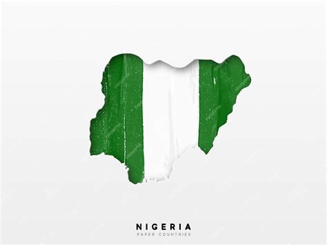 Premium Vector | Nigeria detailed map with flag of country. Painted in watercolor paint colors ...