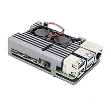 REES52 Metal Aluminium Alloy Raspberry Pi 4 Armor Case with Dual Fan ...