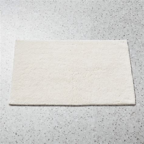 Brooks Organic Cotton Warm White Bath Mat 24''x36'' + Reviews | CB2