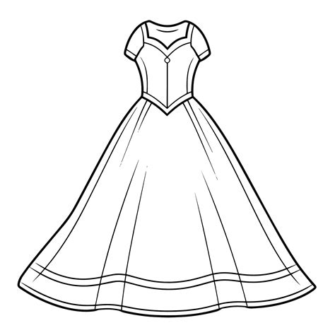 Elegant dress outline icon in vector format for fashion designs. 42363303 Vector Art at Vecteezy