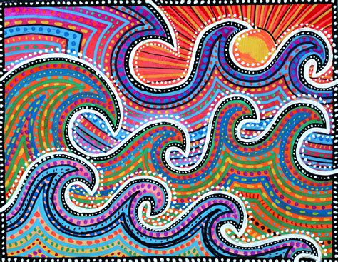 ABORIGINAL WAVES | Aboriginal dot art, Aboriginal painting, Australian art