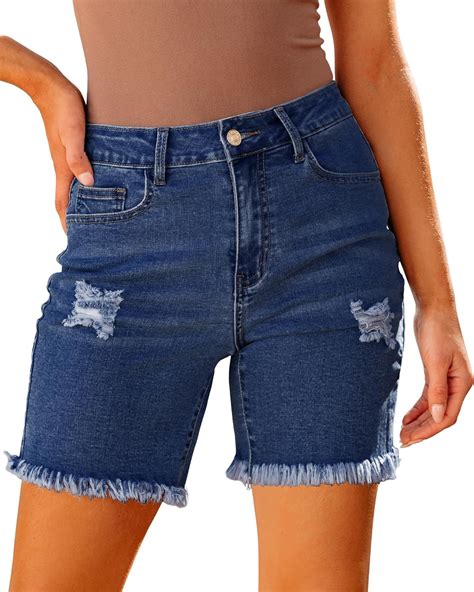 luvamia Jean Shorts for Women High Waisted Trendy Casual Distressed ...