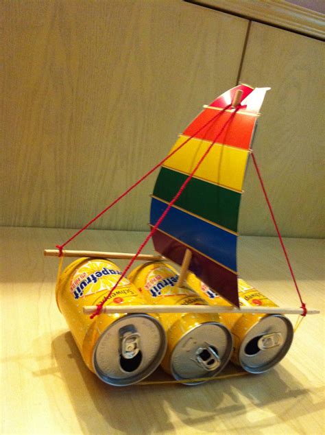 易拉罐手工小制作的制作过程—帆船的作法 肉丁儿童网