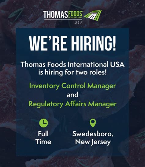 Thomas Foods International, USA on LinkedIn: Due to company growth, we ...