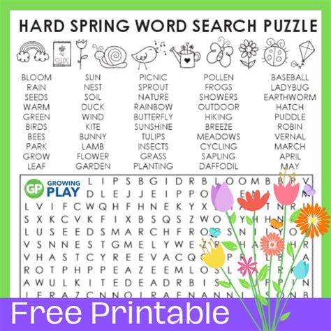 Image result for Spring Word Search Printable Difficult